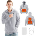 Miniatyrbilde 1 av 8: Hettegenser med oppvarming og batteripakke 7.4V for menn Grey 2XL