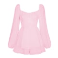 Miniatyrbild 2 av 5: Lanternärm för kvinnor Långärmad Strappy Jumpsuit Pink M