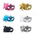 Miniatyrbilde 3 av 3: Maskeraddrøkter Halloween Partymasker Silver