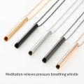 Miniatyrbild 3 av 5: Andningshalsband för ångest och stresslindring, Mindful Andningsvisselhalsband Rose Gold