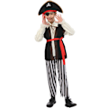 Miniatyrbild 2 av 5: Pojkar Deluxe Piratkapten Barndräkt M