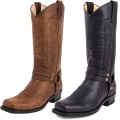 Miniatyrbild 8 av 8: Harrnesskängor för män, fyrkantig tå, casual, mid-calf Brown 8