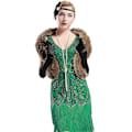 Miniatyrbillede 4 af 7: Dame Faux Fur Shawl Party Faux Fur Krave Fur Wraps Wine Red