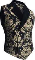 Herrer Vest med Dobbel Bryst i Viktoriansk Stil Black 3XL
