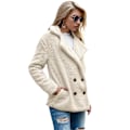 Miniatyrbillede 1 af 5: Dame Faux Shearling Shaggy Oversized Shacket Jakke White M