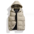 Miniatyrbillede 1 af 4: Mænds Udendørs Vestjakke med Hætte Ærmeløs Vest khaki 2XL