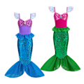 Pikkukuva 3 / 6: Pienen Tytön Merenneitoasu Prinsessapuku Puku Leikki Halloween Cosplay Asuste Blue 150