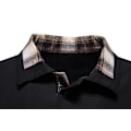 Miniatyrbillede 4 af 10: Mænds Langærmet Plaid Patchwork Lapel Casual Skjorte Black M