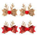 Miniatyrbillede 1 af 8: 4 stk. Julehårspænder Julebue Hårtilbehør Paljetter Hårspænder 4PCS