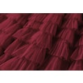 Miniatyrbillede 4 af 5: Dame Elastisk Talje Lagdelt Mesh Skørt Red L