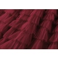Miniatyrbillede 4 af 5: Dame Elastisk Talje Lagdelt Mesh Skørt Red M
