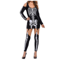 Miniatyrbild 3 av 5: Halloween Maskerad Skeleton Print Sexig kostym M