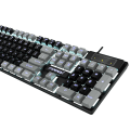 Miniatyrbillede 6 af 10: LED-baggrundsbelyst Gaming Tastatur, Mekanisk Følelse og Vandafvisende Black Gray