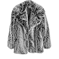 Miniatyrbilde 2 av 7: Kvinners Fluffy Faux Fur Leopard Åpen Front Cardigan Lang Frakk Yttertøy Grey 2XL