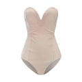 Pikkukuva 1 / 5: Naisten V-kaula Sexy Sametti Olkaimettomassa Bodysuit Jumpsuit Rakastava Syvä Beige M
