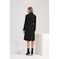 Miniatyrbillede 8 af 10: Dame Trenchcoat Lang Dobbeltbrystet Efterårsmode Klassisk Lapel Slank Overfrakke Black M