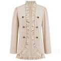 Miniatyrbilde 1 av 8: Kvinners Ruffled Lapel Knappelukking Jakke Apricot M