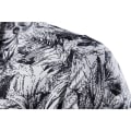 Miniatyrbilde 3 av 8: Hettegenser med knapper og trykt krage for menn, lang erme White XL