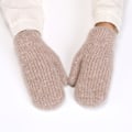 Miniatyrbilde 1 av 4: Vinterhansker for kvinner, strikkede tykke hansker Light Brown