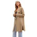 Miniatyrbillede 3 af 4: Dame Lang Uldbluser Cardigan Let Casual Frakke Khaki XL