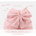 Miniatyrbilde 3 av 5: Jente Vinter Varmt Strikket Sløyfe Beanie Hatt Pink