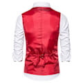 Miniatyrbillede 5 af 9: Mænds Skinnende Sequin Vest V-Hals Regular-Fit Festkjole Suit Waistcoat Butterfly 2 Dele Silver L