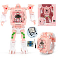 Miniatyrbild 1 av 8: Robot Transformer Barnklocka Pink