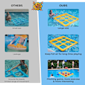 Miniatyrbild 2 av 9: Poolleksaker Spelset - Tic-Tac-Toe Uppblåsbar Poolleksak med 10 Bollar yellow