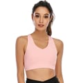 Miniatyrbillede 1 af 5: Sports-BH til kvinder, kryds-ryg polstret stroppet sports-BH PINK 2XL