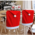 Miniatyrbild 2 av 5: 4 stycken röda vävda tyg Tomtehatt Stolsryggöverdrag för jul Red