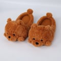 Miniatyrbillede 2 af 5: Teddy Bear Sød Plys Dyre Tøfler Sko Indendørs Hjem Soveværelse Tøfler Brown