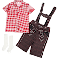Pikkukuva 2 / 9: Lasten Oktoberfest-asu Poikien Baijerilaiset Lederhosen-asu Red M