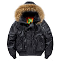 Miniatyrbilde 1 av 4: Hettejakke for menn, tykk og polstret, høst og vinter Black XL