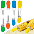 Miniatyrbillede 1 af 6: 8 stk./4 par Majs Holdere, Rustfrit Stål Majs Kolbe Holdere til Hjemmemadlavning BBQ