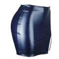 Miniatyrbild 3 av 7: Basic, hög midja, konstläder Bodycon Mini Pencil Kjol för kvinnor navy blue L