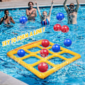 Miniatyrbild 6 av 9: Poolleksaker Spelset - Tic-Tac-Toe Uppblåsbar Poolleksak med 10 Bollar yellow