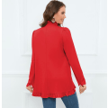 Miniatyrbilde 5 av 8: Kvinners Ruffled Lapel Knappelukking Jakke Red L