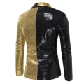 Miniatyrbillede 2 af 3: Sequin Glitter Blazer til Mænd med En Knap og Spids Krave Tuxedo Jakke black and gold XXL