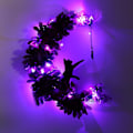 Miniatyrbilde 5 av 8: Halloween Halvmånekrans med Lys, Svart Måneblomst og Kattkrans Style 4