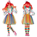 Jester-klovnekostyme for jenter til Halloween M