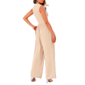 Miniatyrbild 4 av 6: Sommarjumpsuit för kvinnor, elegant och avslappnad, endelskläder, ärmlös beige S