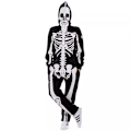 Miniatyrbillede 1 af 5: Halloween Skelet Kostume til Kvinder, Behagelig Let Voksen Onesie Jumpsuit XS