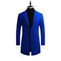 Miniatyrbillede 1 af 9: Mænds Trenchcoat i Uldblænding, Slank Pasform, Overfrakke Blue M