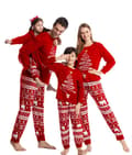 Julepyjamas til familien, matchende julepyjamas sæt til familien Red Mom L
