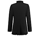 Miniatyrbilde 6 av 8: Kvinners Ruffled Lapel Knappelukking Jakke Black M