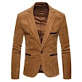 Miniatyrbillede 2 af 5: Mænds Casual Corduroy Blazer Klassisk Pasform Sportjakke Khaki 2XL