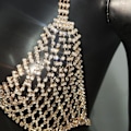 Miniatyrbild 7 av 9: Strass lång tofs midjekedja Body Chain GOLD
