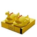 Miniatyrbillede 1 af 4: Dames EVA Dinosaur Formet Udendørs Tøfler Yellow 39-40