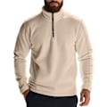 Miniatyrbillede 4 af 10: Fleeceforet Halv Zip Trøjer til Mænd Mock Neck Pullover Trøje Army Green L