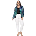 Miniatyrbilde 3 av 5: Kvinners Sequin Fitted Lang Ermet Glidelås Blazer Bomberjakke Green L